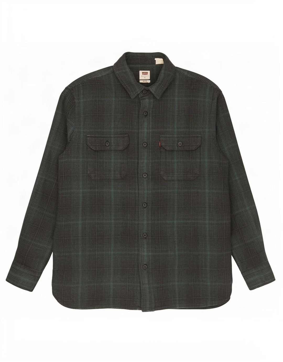 Levi's Chemise Relaxed Flannel Homme Vert à Carreaux Large en Coton