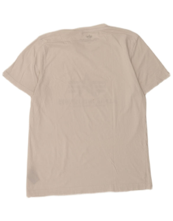 Alpha Industries T-Shirt Graphique Homme Blanc Moyen Coton