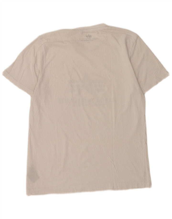 Alpha Industries T-Shirt Graphique Homme Blanc Moyen Coton