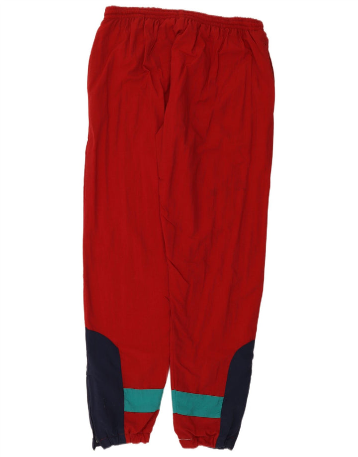 vintage Femme Parka Veste UK 14 Grand Colorblock Rouge