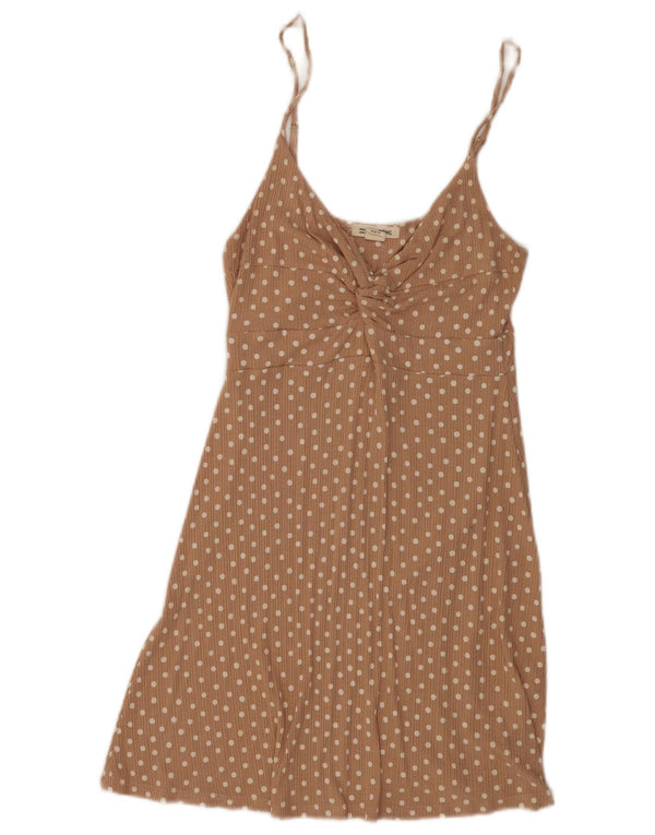 Billabong Robe d'été sans manches pour femme UK 12 Medium Beige Polka Dot