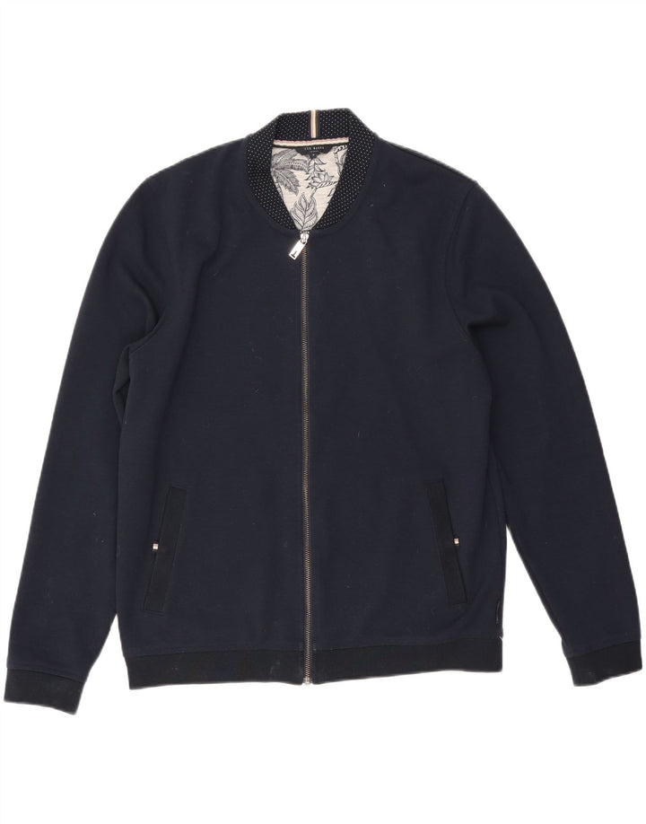 Ted Baker Veste de survêtement pour homme Taille 5 XL Bleu marine Polyester