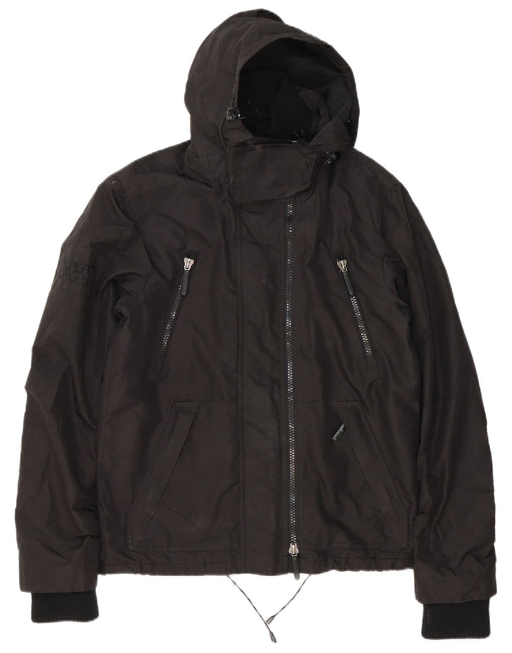Superdry Veste coupe-vent à capuche pour hommes UK 36 Small Noir Polyester