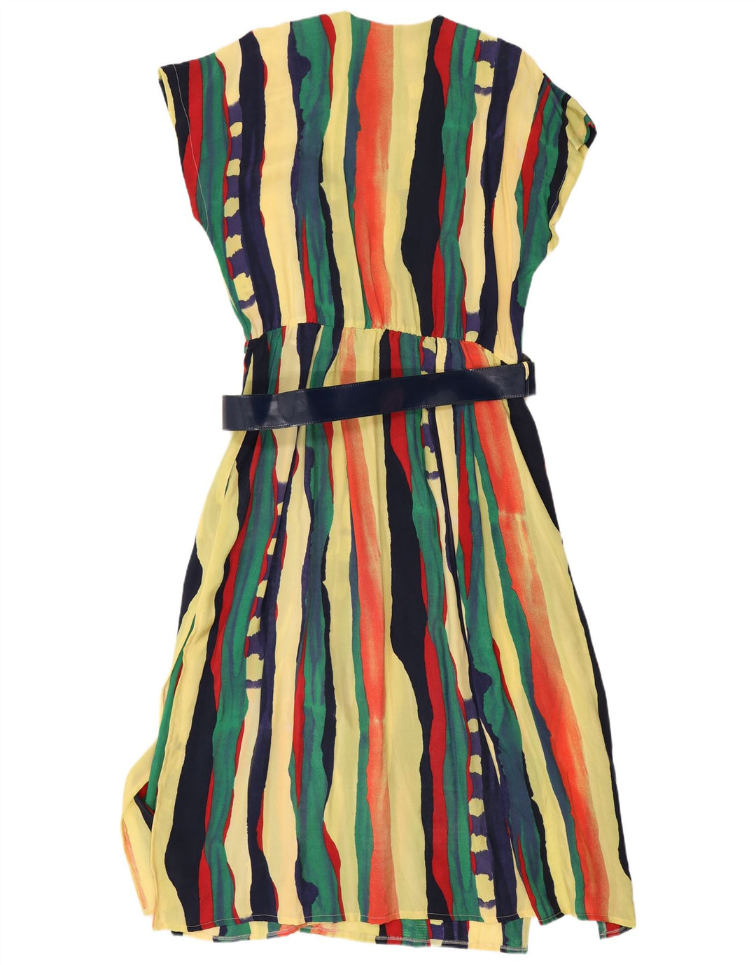 Puszta Robe Chemise À Manches Courtes Femme IT 44 Rayé Multicolore Moyen