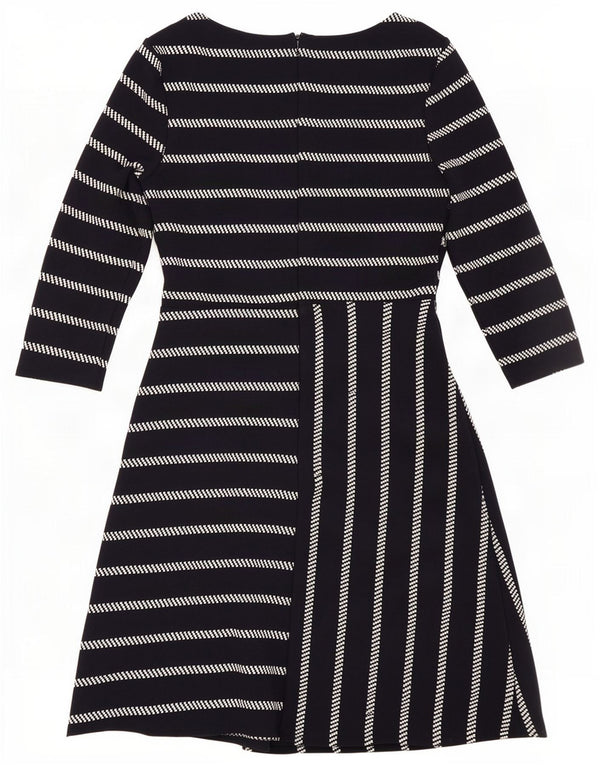 Phase Eight Robe trapèze à manches 3/4 pour femme UK 10 Petit bleu marine rayé