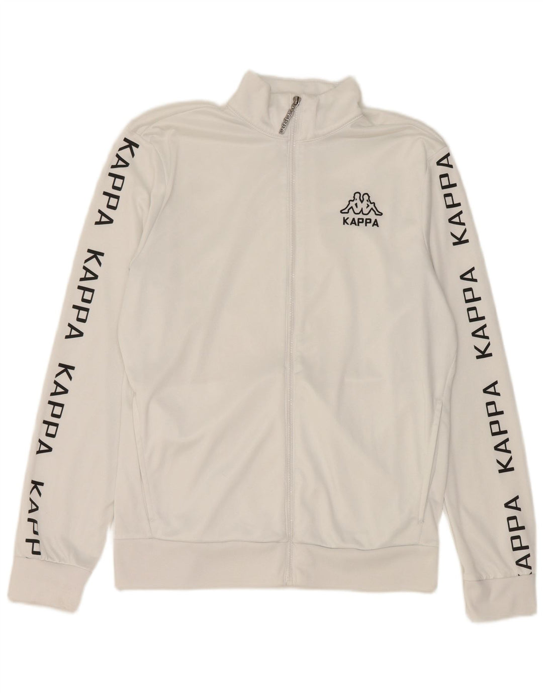 Kappa Veste de survêtement graphique pour homme Large Blanc Polyester