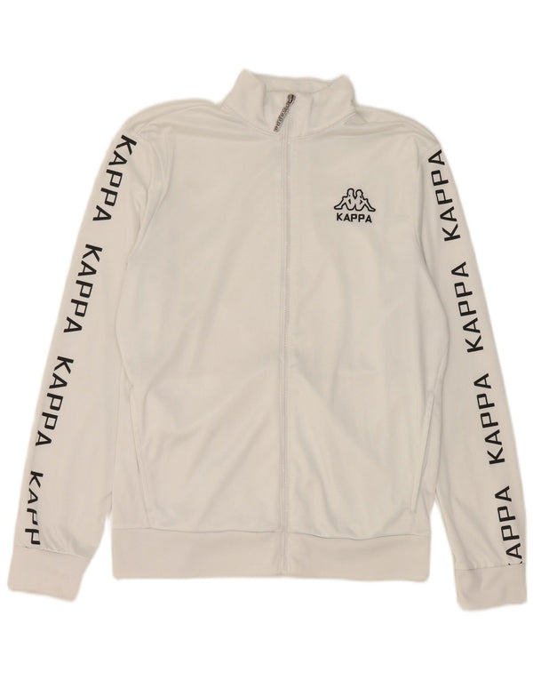 Kappa Veste de survêtement graphique pour homme Large Blanc Polyester