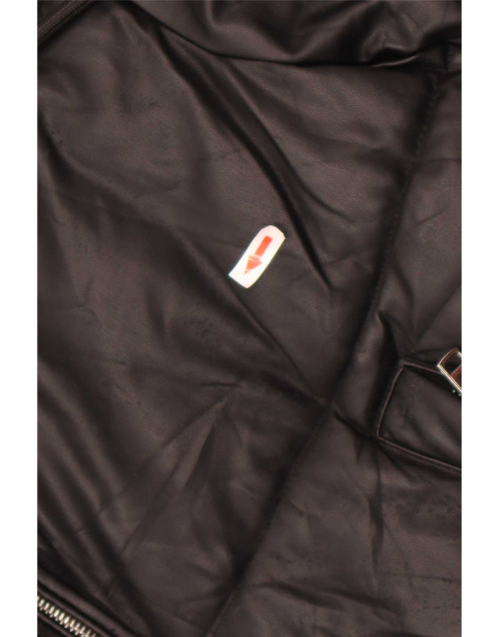 Zara Veste matelassée surdimensionnée à capuche pour femme UK 10 Small Noir Polyuréthane
