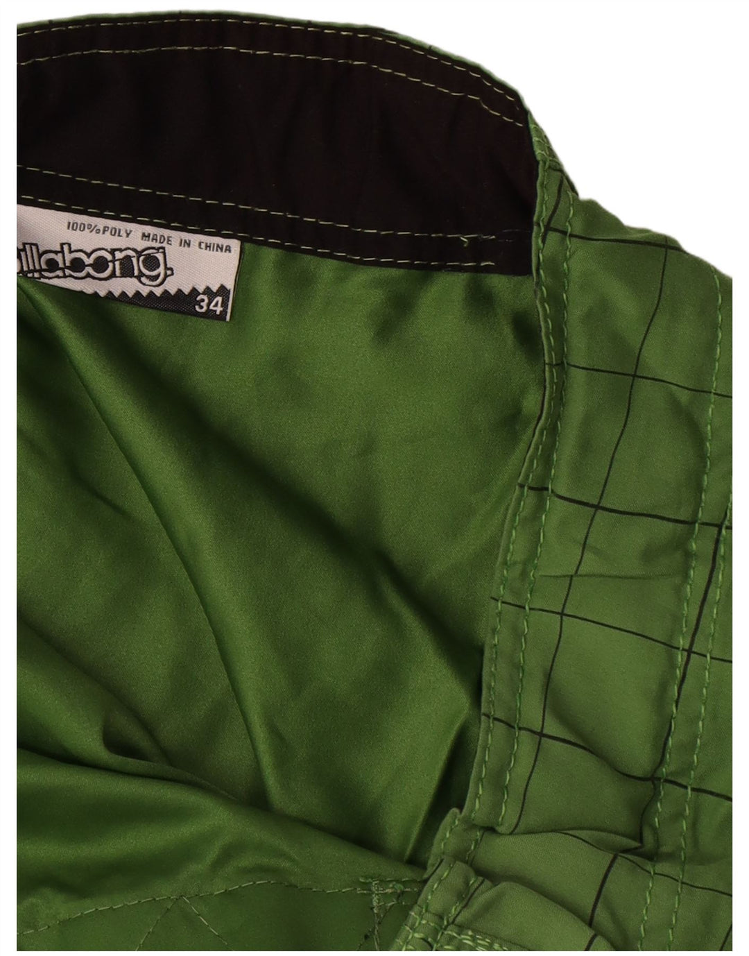 Billabong Short de bain graphique pour hommes en polyester à carreaux verts