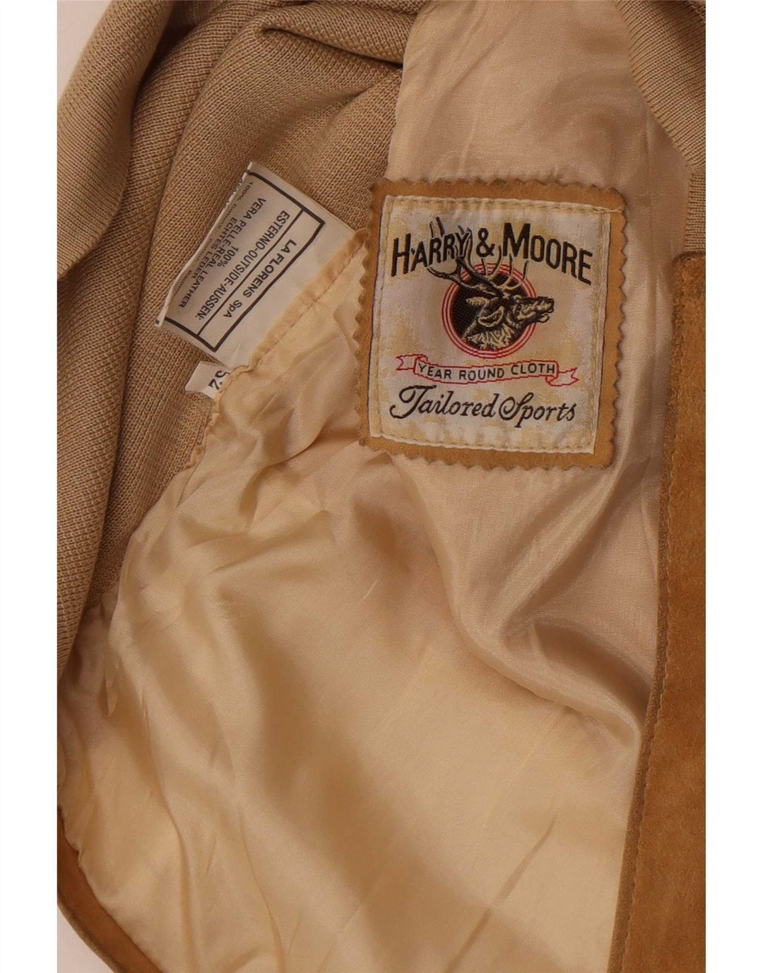 Harry&Moore Gilet en daim pour homme IT 52 Grand cuir beige