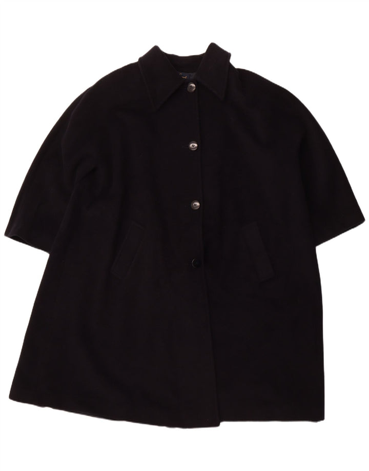 LUISA SPAGNOLI Manteau surdimensionné pour femme UK 16 Grande laine vierge bleu marine