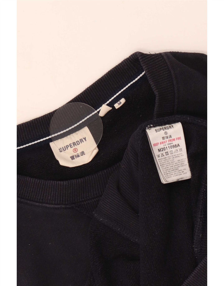 Superdry Sweat-Shirt Graphique en Coton Bleu Marine Moyen Homme