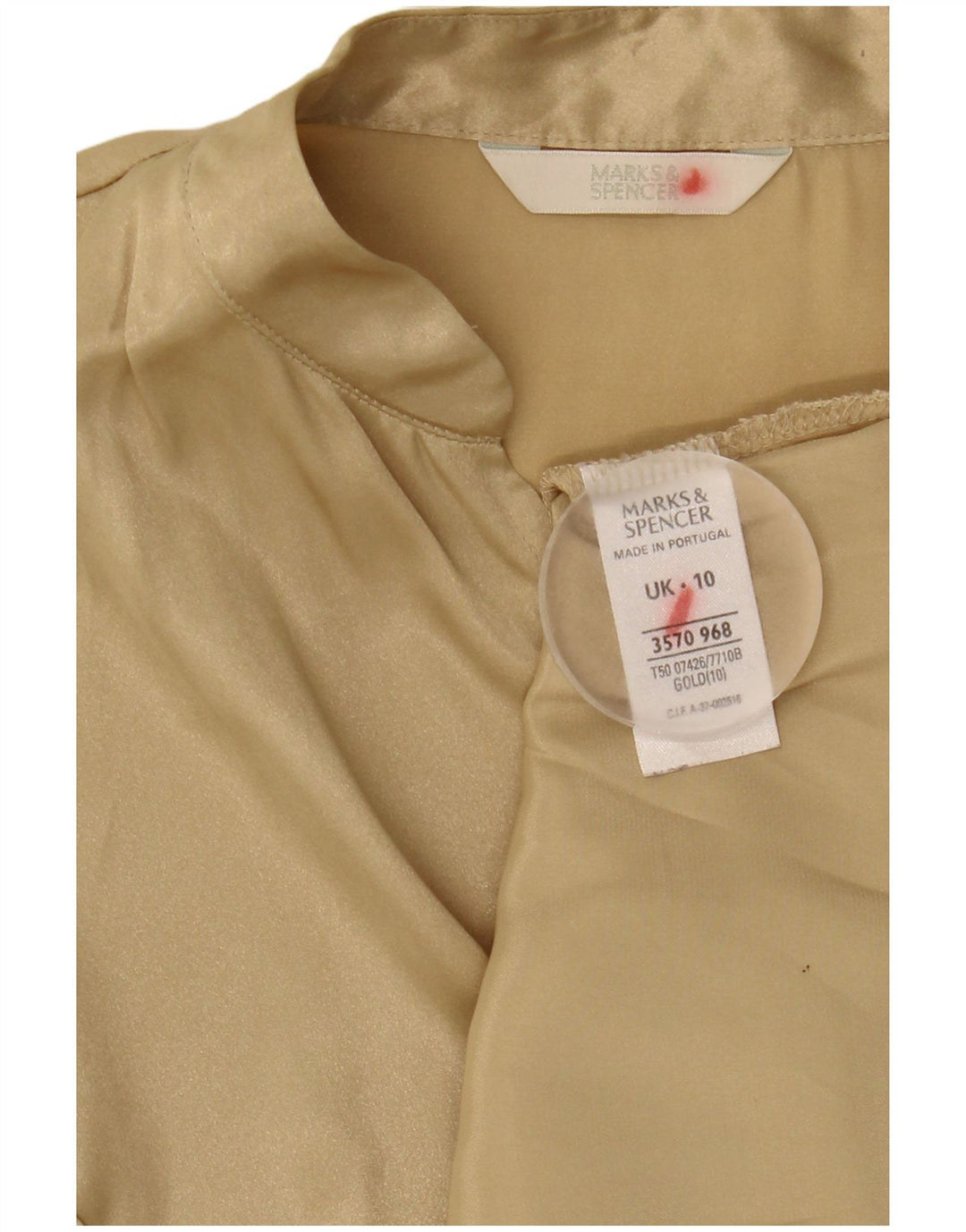 Marks & Spencer Chemisier sans manches pour femme UK 10 Petit Doré Polyester