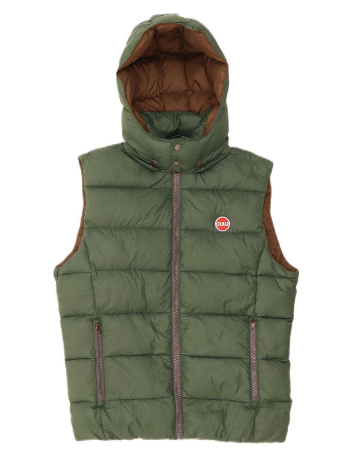 COLMAR Gilet Rembourré À Capuche IT 48 Homme Vert Moyen Polyamide
