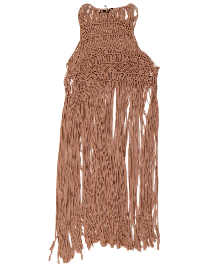 Zara Robe de plage au crochet pour femme UK 12 Polyester beige moyen