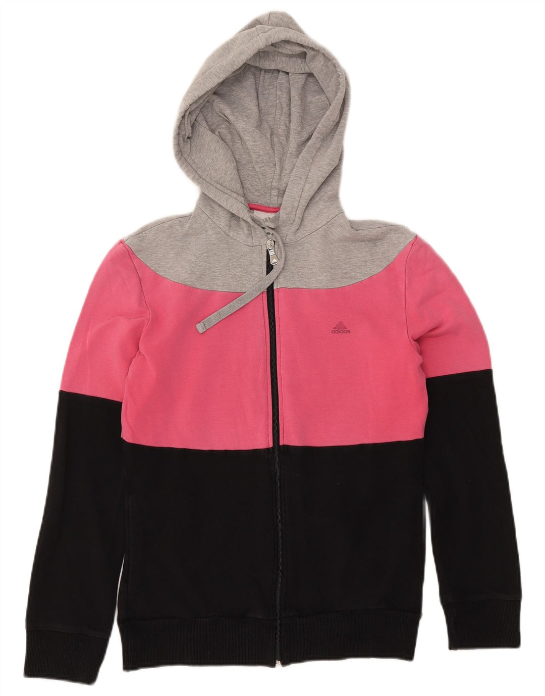 ADIDAS Pull à capuche zippé pour femme UK 12 Medium Multicolore Colourblock