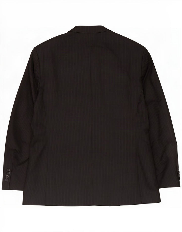 Marks & Spencer Veste blazer à 2 boutons pour homme UK 48 2XL Laine à fines rayures noires