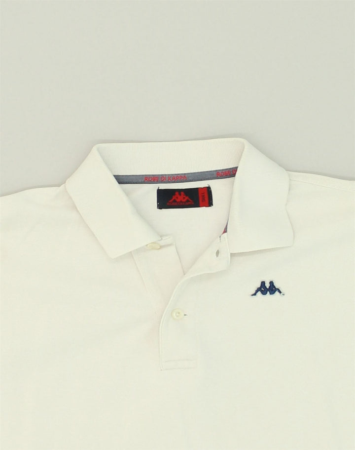 KAPPA Mens Polo Shirt Small White Cotton | Vintage Kappa | Thrift | Second-Hand Kappa | Used Clothing | Messina Hembry 