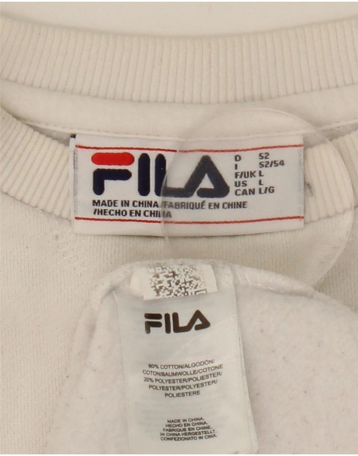 Fila Sweat-shirt graphique pour hommes, grand, en coton color block blanc