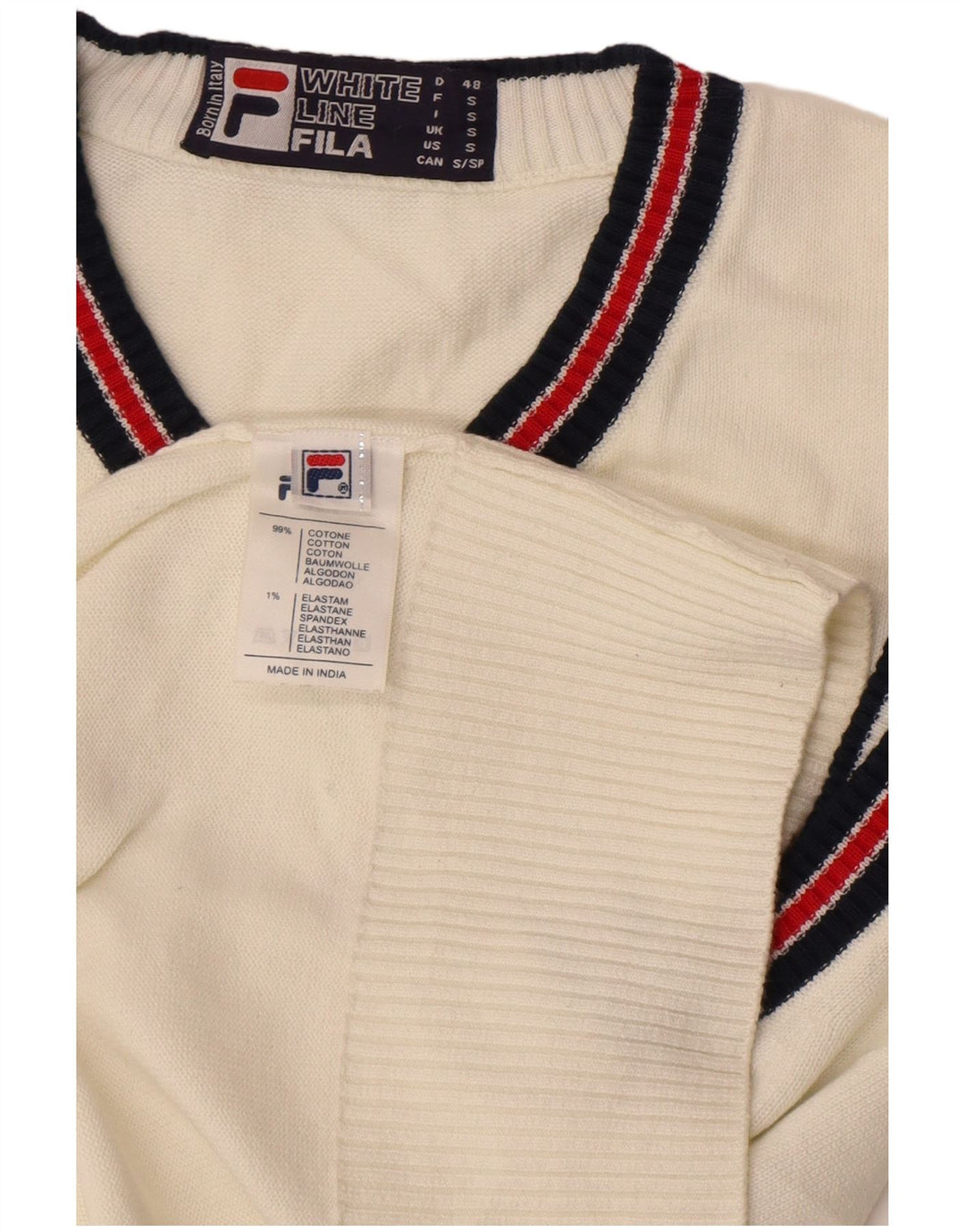 Fila Débardeur Gilet Homme Petit Blanc Coton