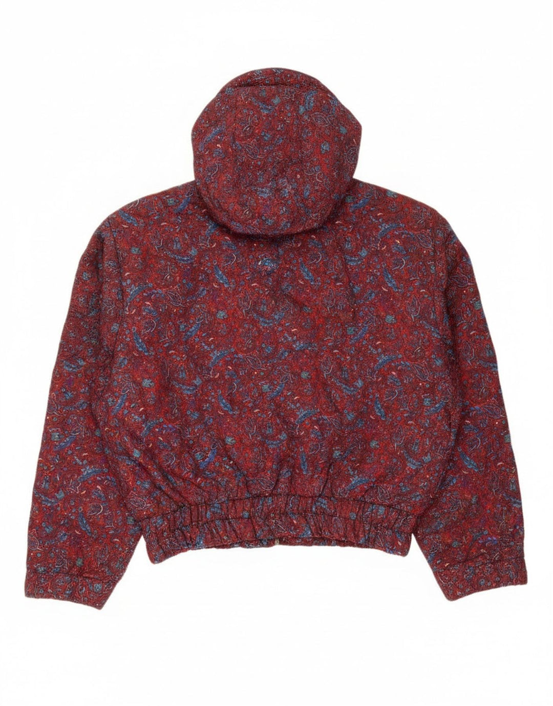 Oltre Veste bomber surdimensionnée à capuche pour femme UK 10 Petit motif cachemire rouge