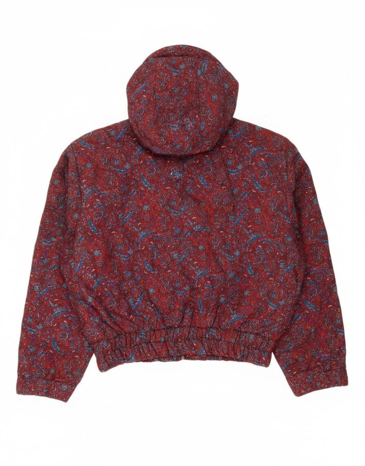 Oltre Veste bomber surdimensionnée à capuche pour femme UK 10 Petit motif cachemire rouge