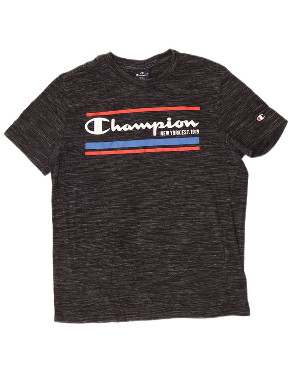 Champion T-Shirt Graphique Homme Petite Rayure Grise