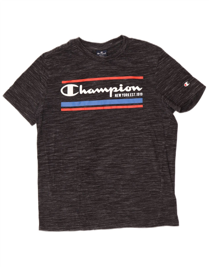 Champion T-Shirt Graphique Homme Petite Rayure Grise