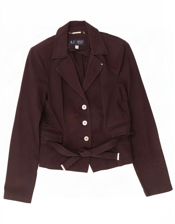 Armani Jeans Veste Blazer 3 Boutons Femme EU 46 XL Coton Marron