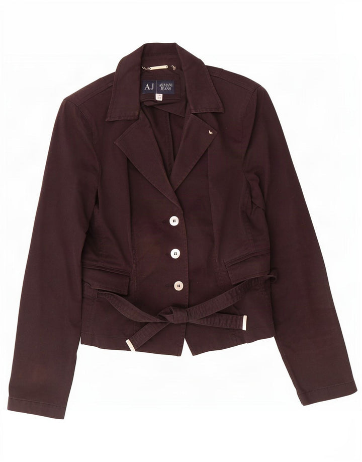 Armani Jeans Veste Blazer 3 Boutons Femme EU 46 XL Coton Marron