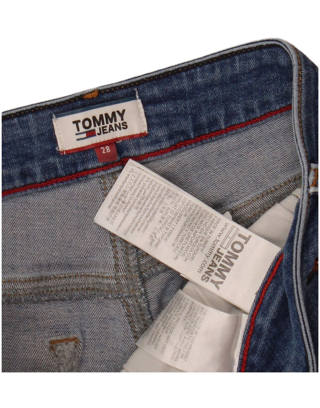 TOMMY HILFIGER Short En Jean Femme W28 Bleu Moyen Coton