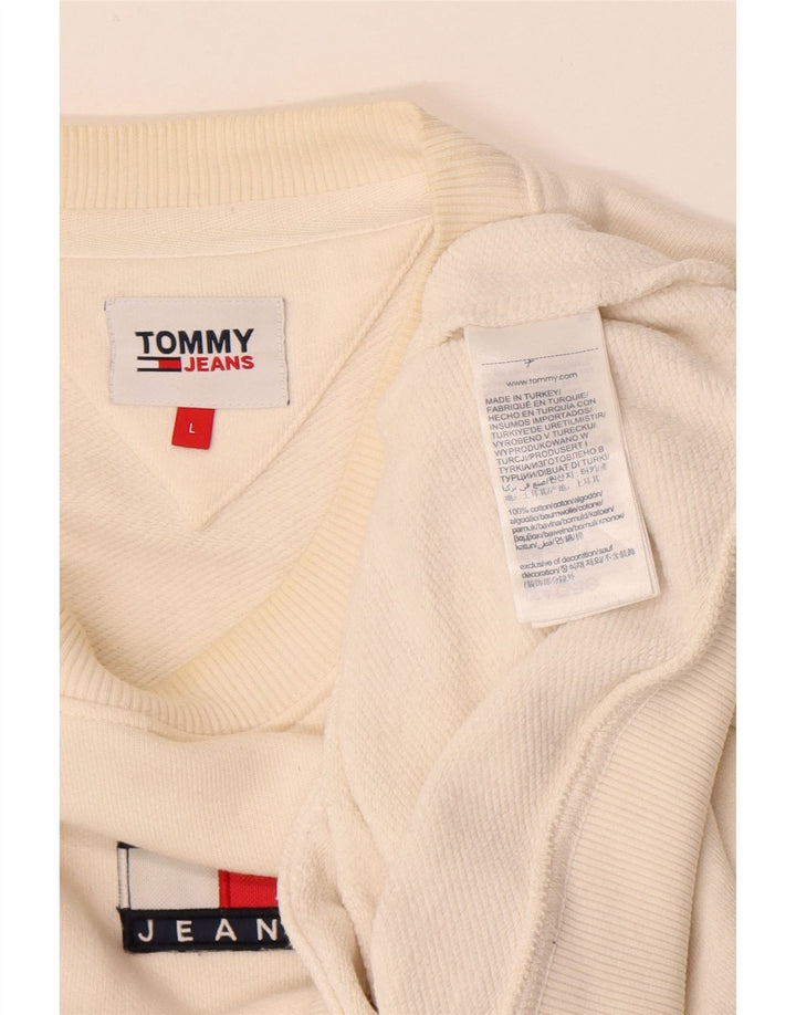 Tommy Hilfiger Sweat-shirt pour homme en coton blanc Large