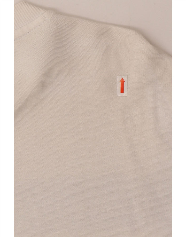 Guess Haut graphique à manches longues pour homme en coton color block blanc moyen