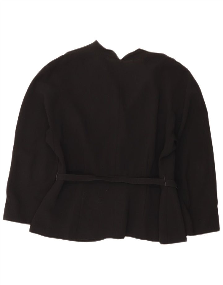 vintage Femme 4 Boutons 3/4 Manches Blazer Veste IT 44 Moyen Noir