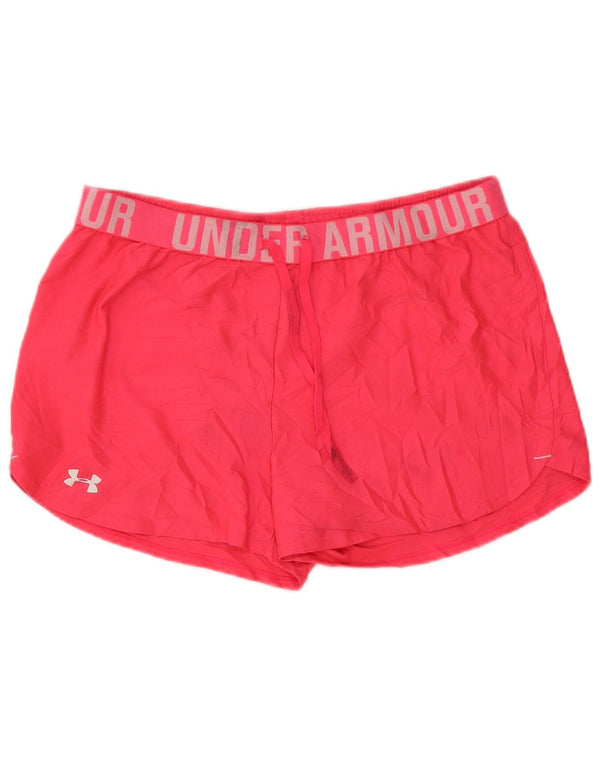 Under Armour Short de sport Heat Gear Graphic pour femme UK 14 Large Rose