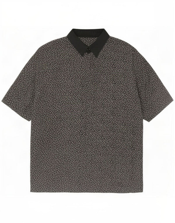 Please Chemise à manches courtes pour femme UK 18 XL Noir Géométrique