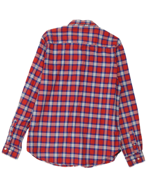Crew Clothing Chemise ajustée pour homme en coton à carreaux rouges