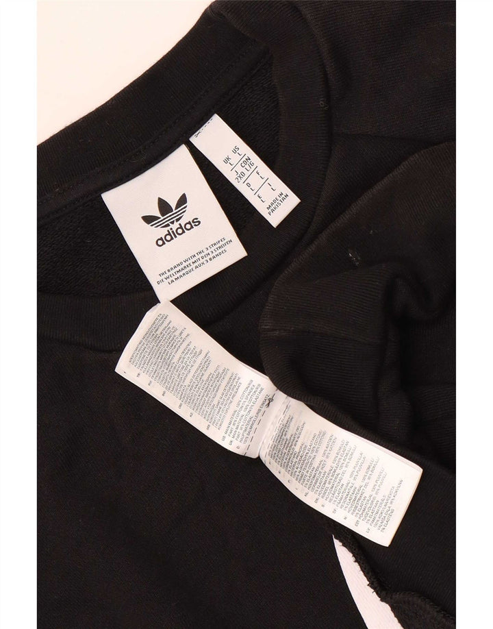 Adidas Sweat-shirt graphique pour homme en coton noir Taille L