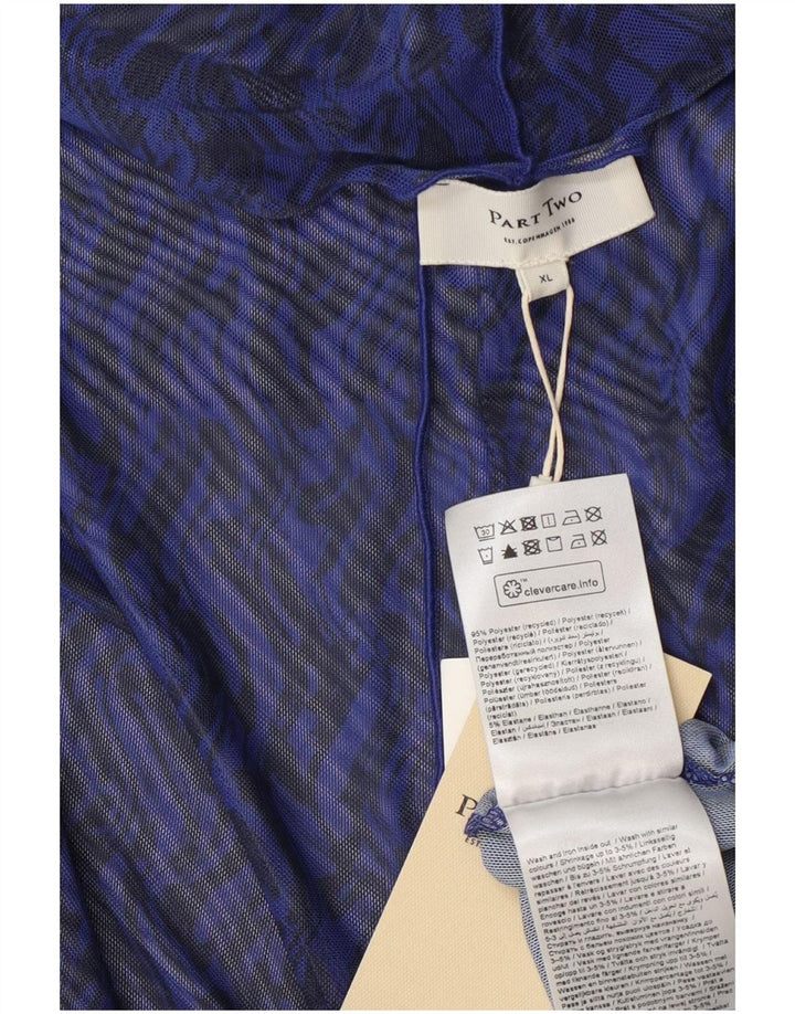 Part Two Haut transparent à manches longues pour femme UK 18 XL Bleu Chevron Polyester