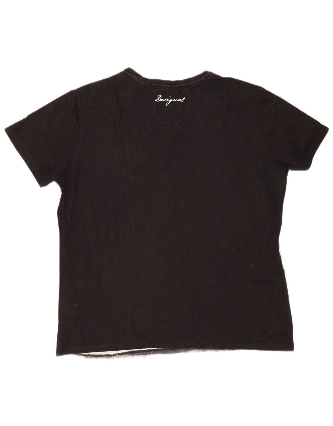 DESIGUAL T-Shirt Graphique Homme 2XL Gris Colorblock Coton