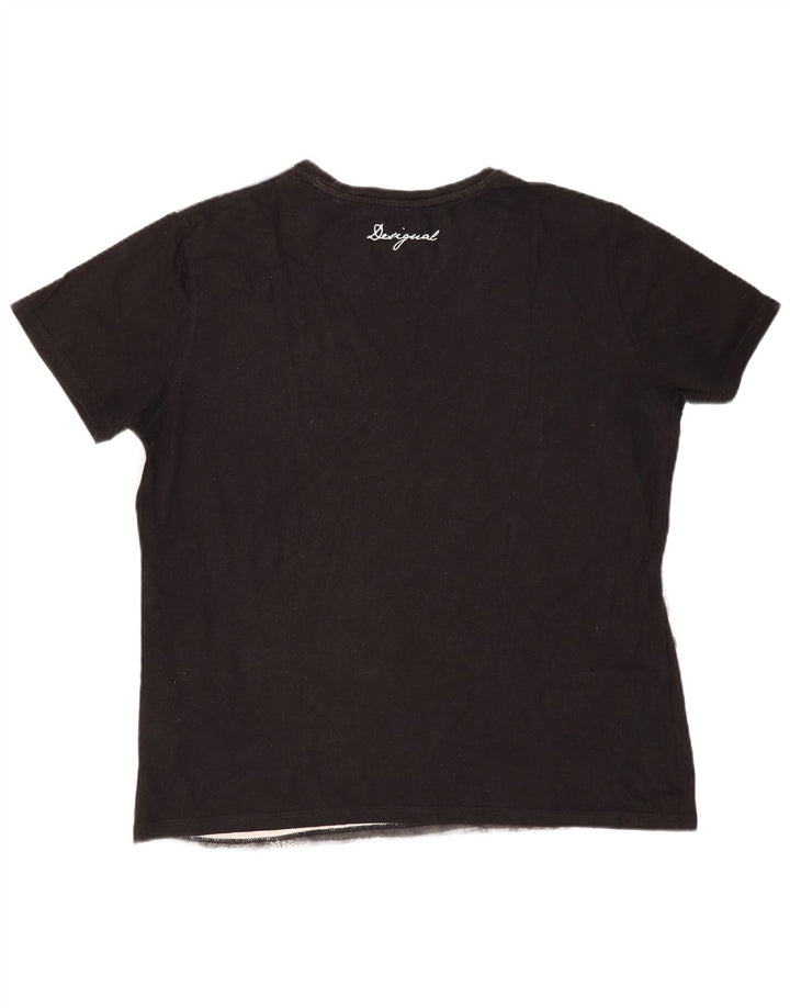 DESIGUAL T-Shirt Graphique Homme 2XL Gris Colorblock Coton