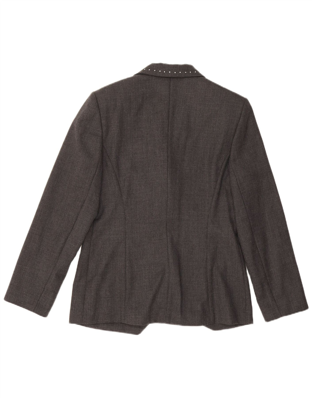 Pancaldi & B Veste Blazer Ouverte Femme IT 46 Large Laine Vierge Grise