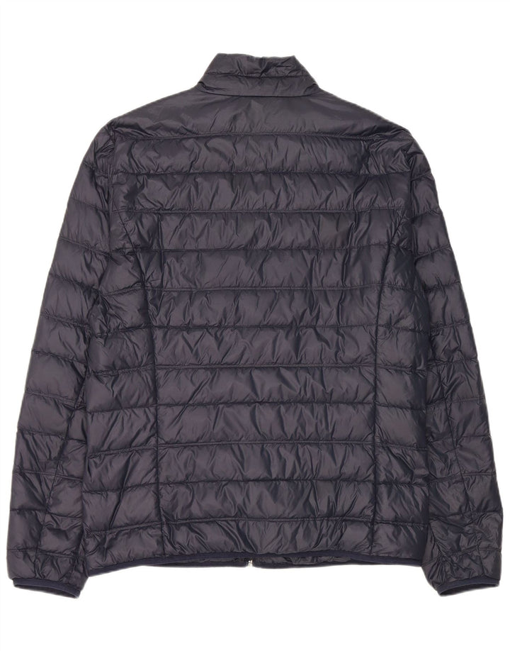Armani Veste matelassée graphique pour hommes UK 44 2XL Bleu marine Nylon