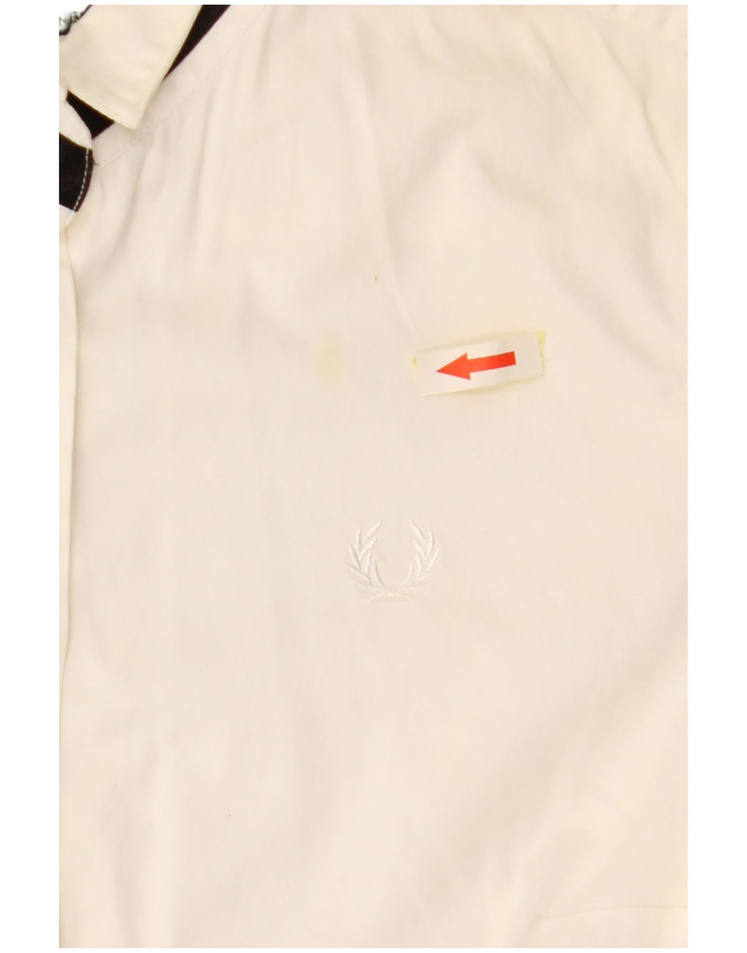 FRED PERRY Chemise Femme UK 12 Medium Off White Coton
