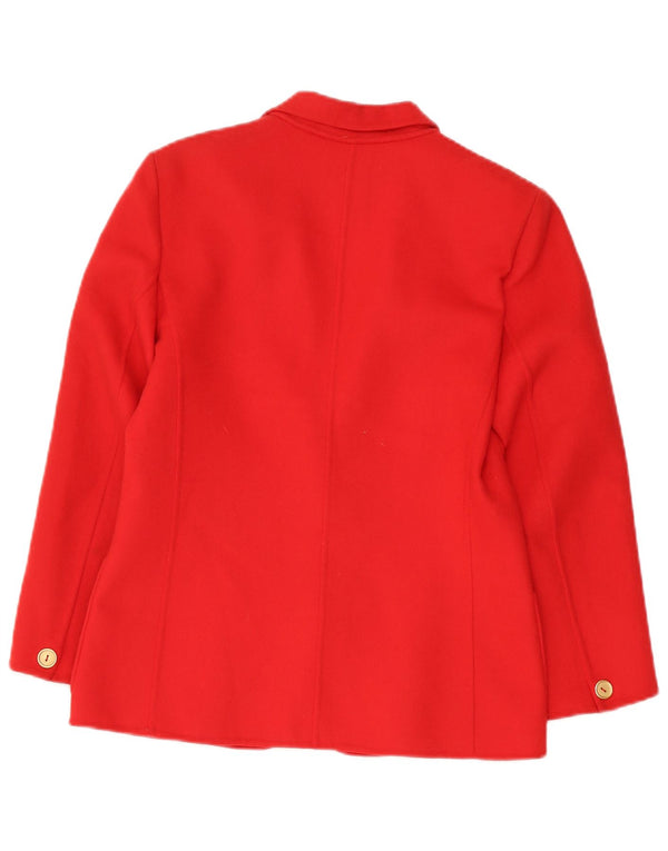 Pierre Cardin Veste Blazer 1 Bouton Femme IT 42 Laine Rouge Moyen Classique