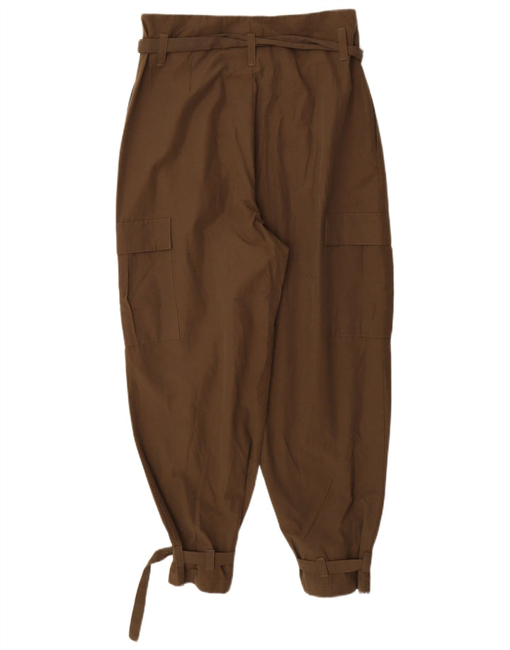 Zara Pantalon Cargo Pegged Femme Moyen W28 L26 Kaki Polyester