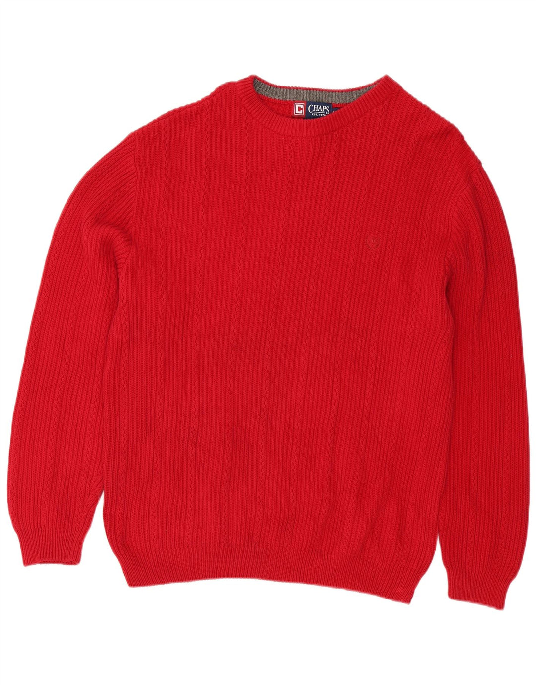 Chaps Pull à col rond pour homme en coton rouge Large