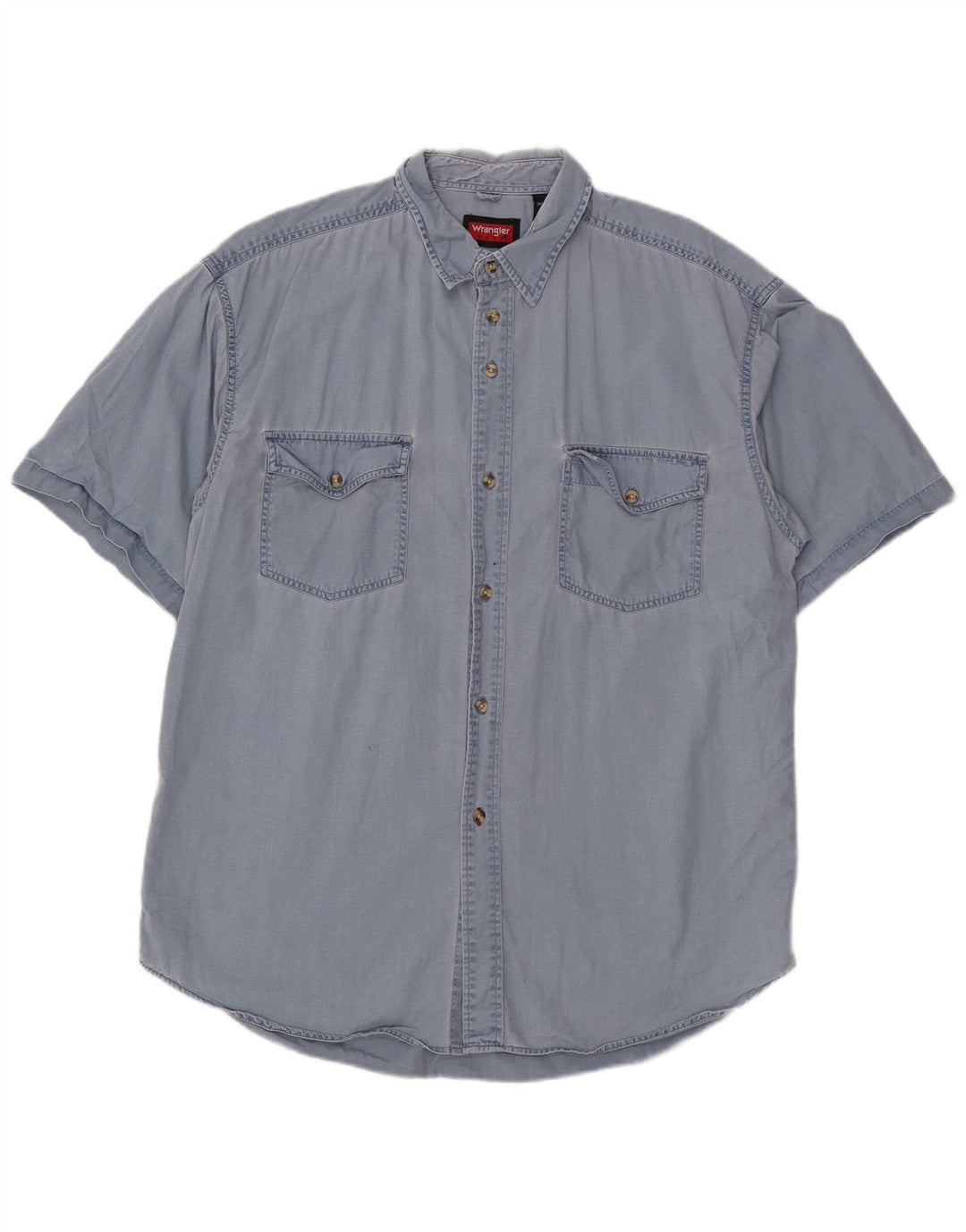 Wrangler Chemise à manches courtes pour homme Grand coton bleu
