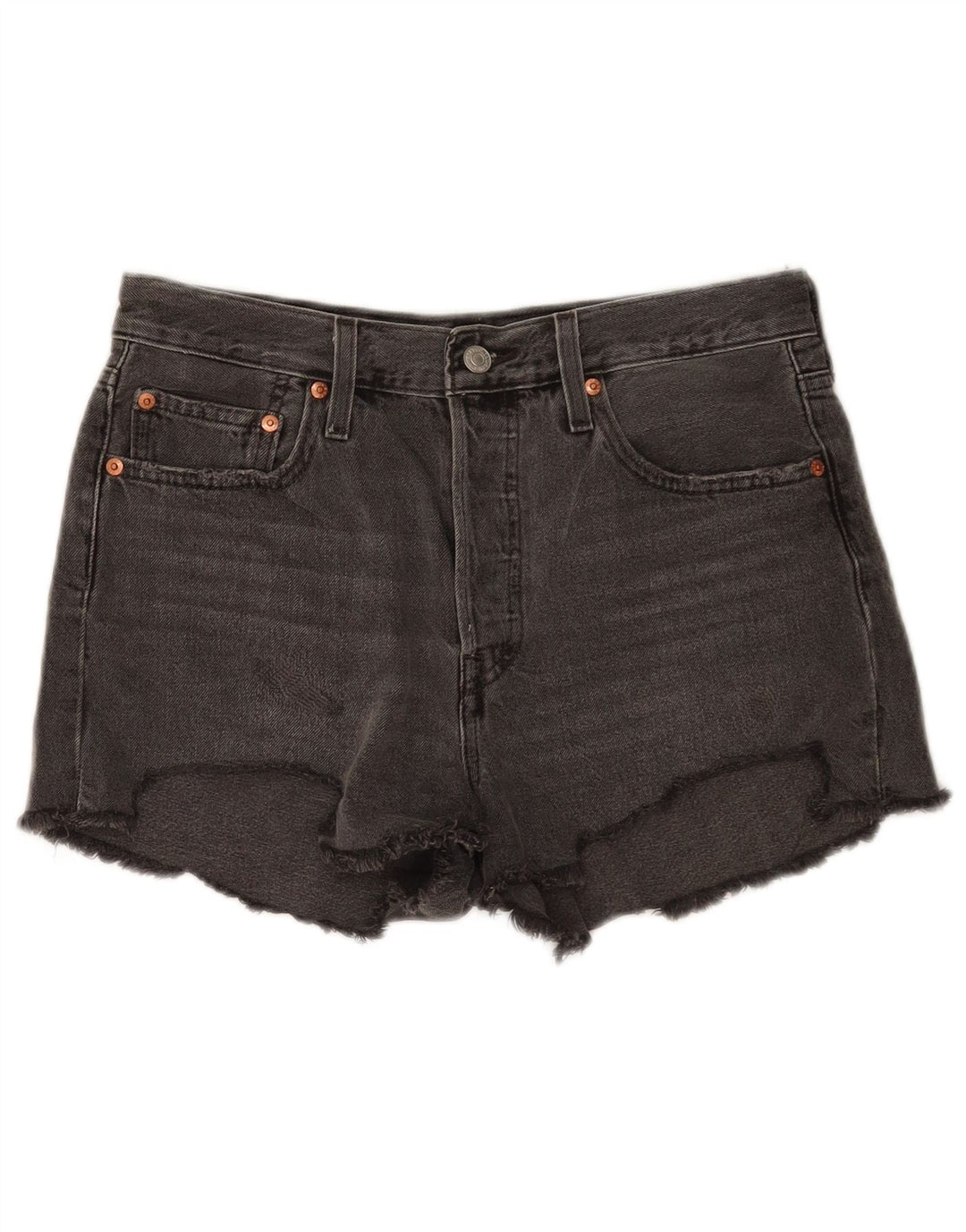 Levi's Short en Jean 501 Femme W28 Gris Moyen Coton