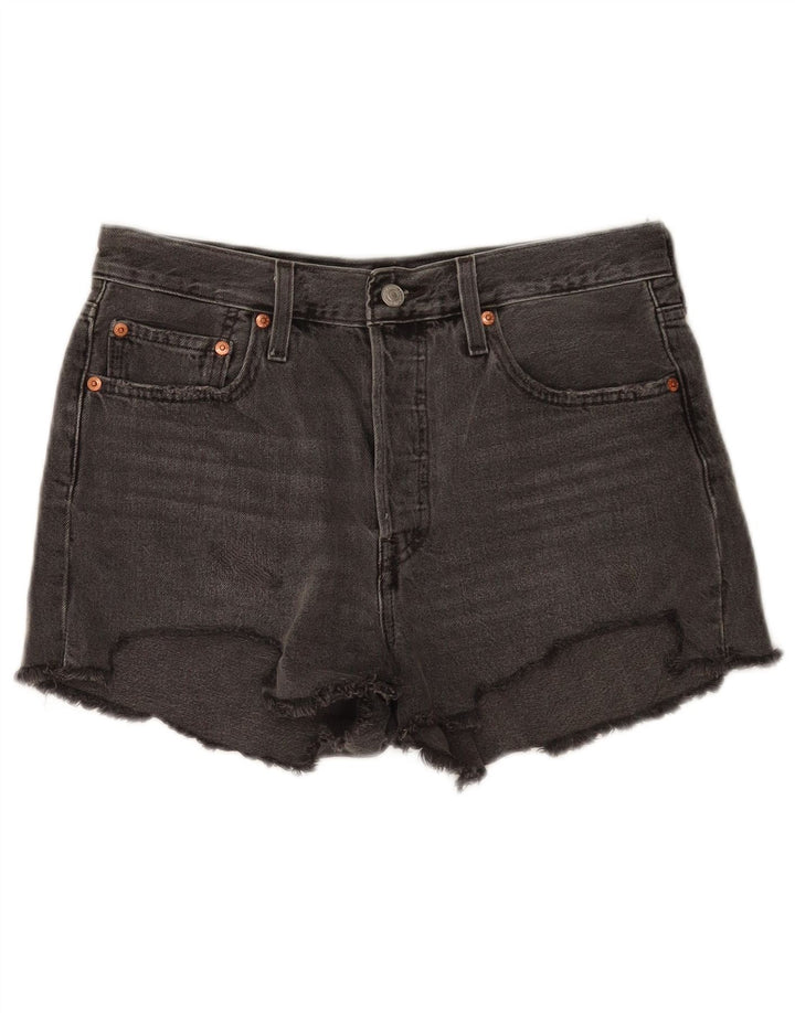 Levi's Short en Jean 501 Femme W28 Gris Moyen Coton